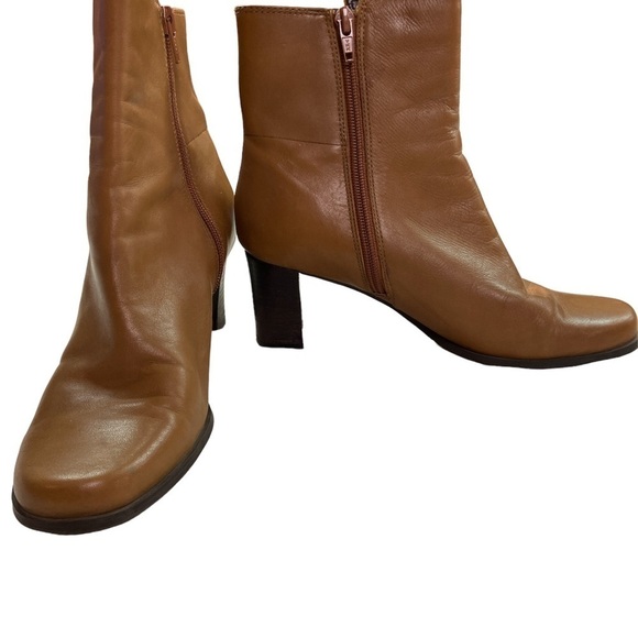 Madison & Max February Camel Stack Heeled Booties Size 7 - Picture 2 of 12